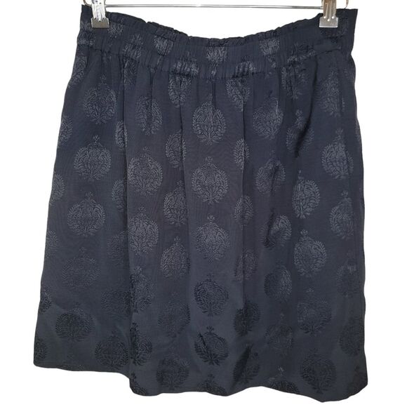 Loft black damask print mini skirt size Medium - Picture 1 of 7